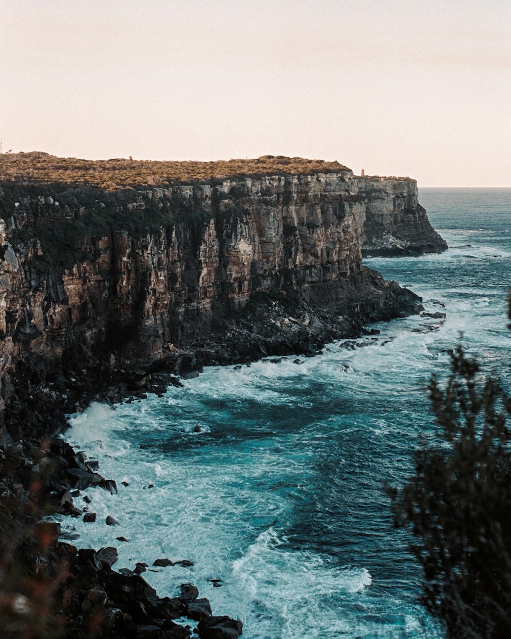 Sandstone cliffs meeting the sea at North Head